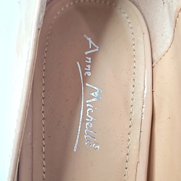Anne Michelle Tan Patent Leather Platform Heels Size 8.5 - Picture 4 of 10